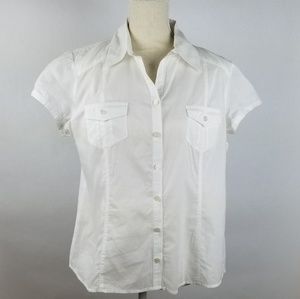 Michael Kors white top button frnt SZ P/L